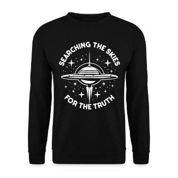 SciFi and Extraterrestrial Aliens and UFO Fan - Unisex Sweatshirt - black - Front - Alina (178cm) & Michal (187cm)