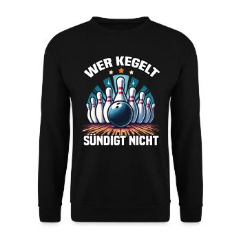 Qui quilles ne pèche pas aux quilles bowling bowling club design - Sweat-shirt Unisexe - noir - Devant - Alina (178cm) & Michal (187cm)