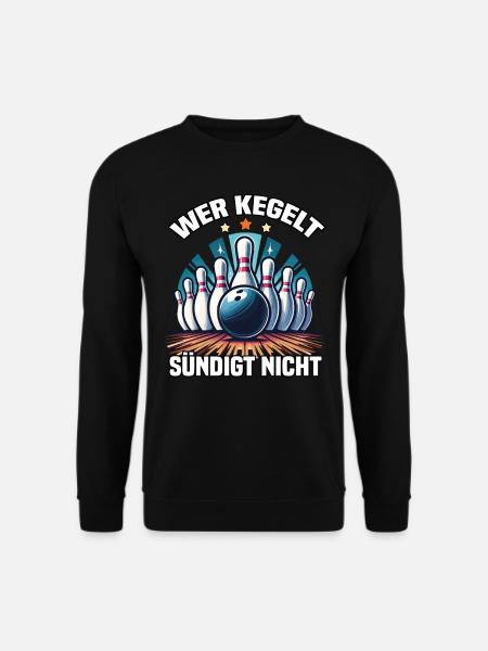 Wer kegelt sündigt nicht Kegel Kegelverein Design - Unisex Pullover - Schwarz