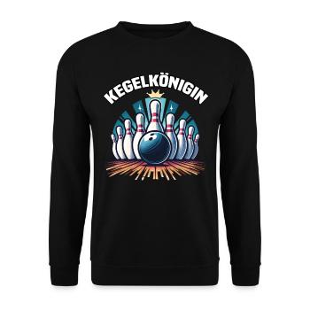 Bowling Queen Bowling Club Design for Bowling - Unisex Sweatshirt - black - Front - Alina (178cm) & Michal (187cm)