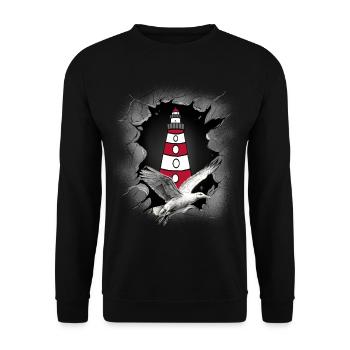 Seagull Lighthouse Maritime Lighthouses Seagulls - Unisex Sweatshirt - black - Front - Alina (178cm) & Michal (187cm)