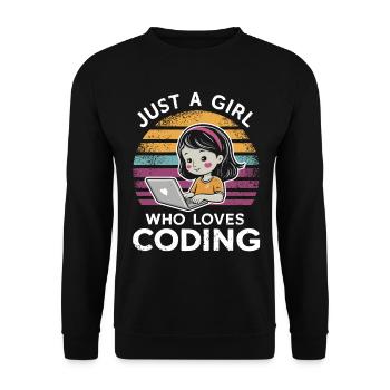 Juste une fille qui aime coder - Sweat-shirt Unisexe - noir - Devant - Alina (178cm) & Michal (187cm)