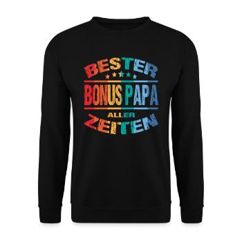 Stepdad Bonusdad Proud Stepdad - Unisex Sweatshirt - black - Front - Alina (178cm) & Michal (187cm)