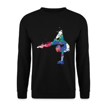 Turnen Gymnastik Turnerin Akrobatik - Unisex Pullover - Schwarz - Vorne - Alina (178cm) & Michal (187cm)