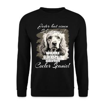 Englischer Cocker Spaniel schöner Spruch - Unisex Pullover - Schwarz - Vorne - Alina (178cm) & Michal (187cm)