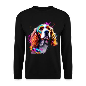 Cocker anglais Spaniel artistiquement conçu - Sweat-shirt Unisexe - noir - Devant - Alina (178cm) & Michal (187cm)