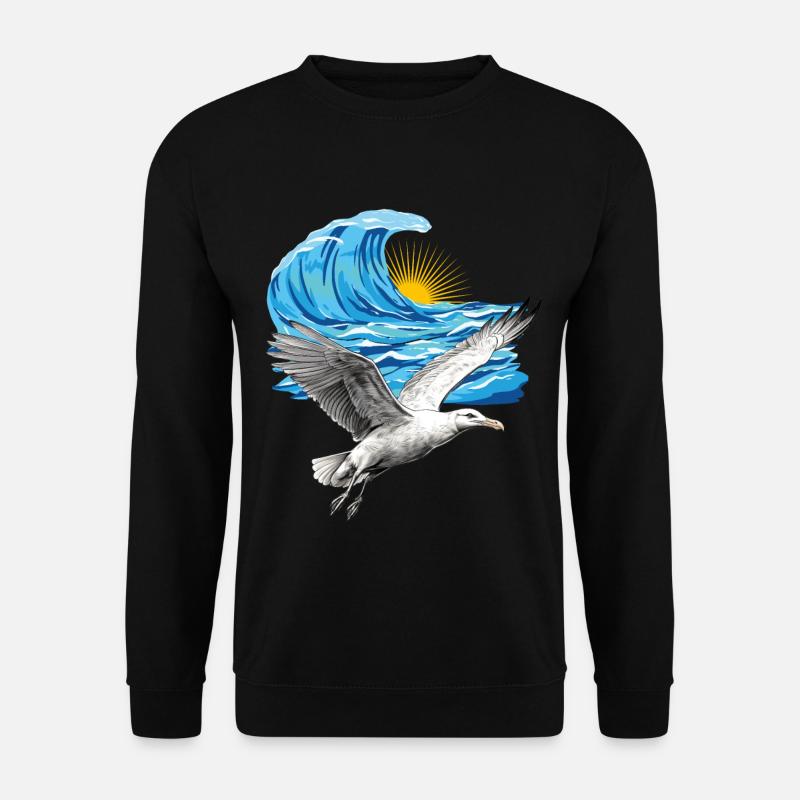 Möwen Möwe Meer Sonne Ozean Küste - Unisex Pullover - Schwarz