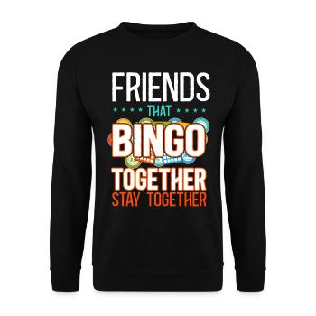 Bingo Player Friends Buddies - Unisex Pullover - Schwarz - Vorne - Alina (178cm) & Michal (187cm)