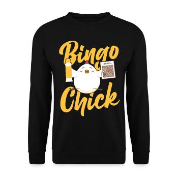 Joueur de bingo Chicken Girl Bingo - Sweat-shirt Unisexe - noir - Devant - Alina (178cm) & Michal (187cm)