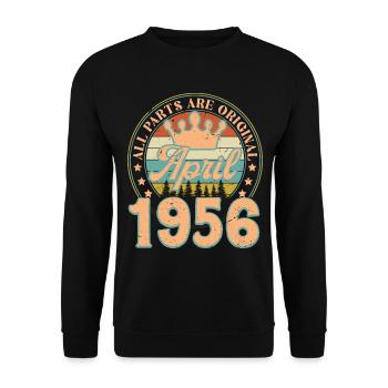 Avril 1956. Cadeau d’anniversaire avril 1956 April - Sweat-shirt Unisexe - noir - Devant - Alina (178cm) & Michal (187cm)