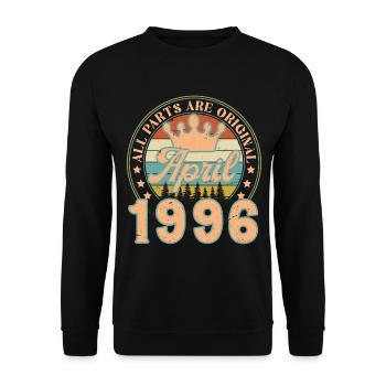 Avril 1996. Cadeau d’anniversaire avril 1996 April - Sweat-shirt Unisexe - noir - Devant - Alina (178cm) & Michal (187cm)
