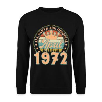 Avril 1972. Cadeau d’anniversaire avril 1972 April - Sweat-shirt Unisexe - noir - Devant - Alina (178cm) & Michal (187cm)