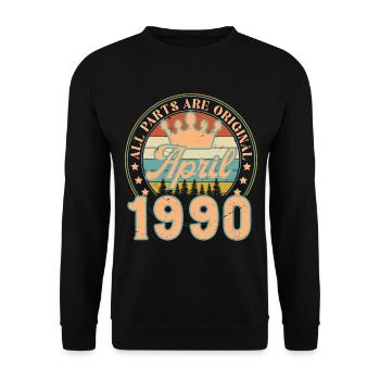 Avril 1990. Cadeau d’anniversaire avril 1990 April - Sweat-shirt Unisexe - noir - Devant - Alina (178cm) & Michal (187cm)