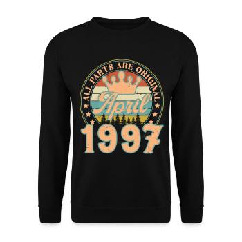 Avril 1997. Cadeau d’anniversaire avril 1997 April - Sweat-shirt Unisexe - noir - Devant - Alina (178cm) & Michal (187cm)