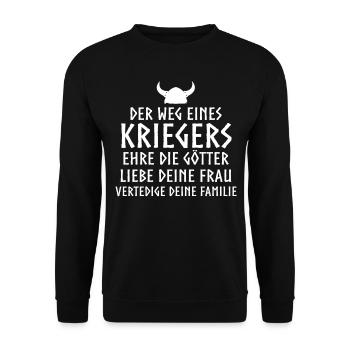 Wikinger Tshirt Viking Valhalla Walhalla Gott Odin - Unisex Pullover - Schwarz - Vorne - Alina (178cm) & Michal (187cm)