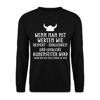 Viking Tshirt Viking Valhalla Valhalla God Odin - Unisex Sweatshirt - black - Front - Alina (178cm) & Michal (187cm)