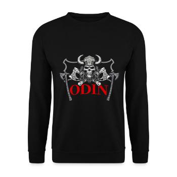 Viking Tshirt Viking Valhalla Valhalla God Odin - Unisex Sweatshirt - black - Front - Alina (178cm) & Michal (187cm)