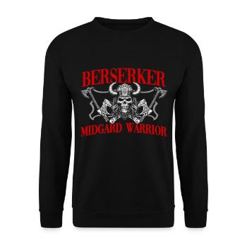 Wikinger Tshirt Viking Valhalla Walhalla Gott Odin - Unisex Pullover - Schwarz - Vorne - Alina (178cm) & Michal (187cm)