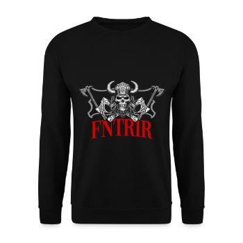 Wikinger Tshirt Viking Valhalla Walhalla Gott Odin - Unisex Pullover - Schwarz - Vorne - Alina (178cm) & Michal (187cm)