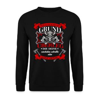 Viking Tshirt Viking Valhalla Valhalla God Odin - Unisex Sweatshirt - black - Front - Alina (178cm) & Michal (187cm)