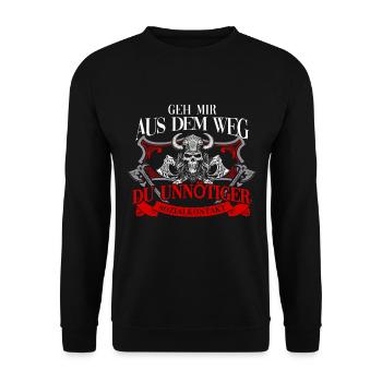 Viking Tshirt Viking Valhalla Valhalla God Odin - Unisex Sweatshirt - black - Front - Alina (178cm) & Michal (187cm)