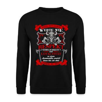 Viking Tshirt Viking Valhalla Valhalla God Odin - Unisex Sweatshirt - black - Front - Alina (178cm) & Michal (187cm)