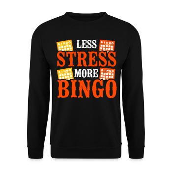 Bingo Player Less Stress More - Unisex Pullover - Schwarz - Vorne - Alina (178cm) & Michal (187cm)