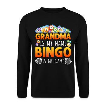 Joueur de bingo Grand-mère Grand-mère est mon - Sweat-shirt Unisexe - noir - Devant - Alina (178cm) & Michal (187cm)