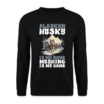 Sledding Sled dogs - Unisex Sweatshirt - black - Front - Alina (178cm) & Michal (187cm)