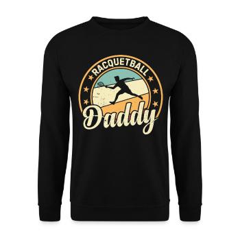 Racquetball Player Dad - Racquetball Daddy - Unisex Pullover - Schwarz - Vorne - Alina (178cm) & Michal (187cm)