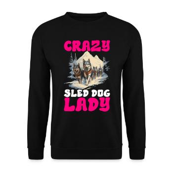 Sledding Sled dogs - Unisex Sweatshirt - black - Front - Alina (178cm) & Michal (187cm)