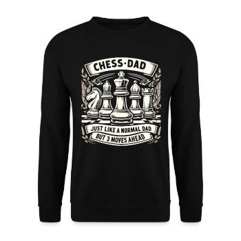 Schachspieler Schach Papa Vater Chess Dad - Unisex Pullover - Schwarz - Vorne - Alina (178cm) & Michal (187cm)