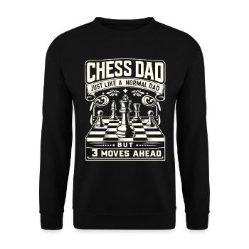 Schachspieler Schach Papa Vater Chess Dad - Unisex Pullover - Schwarz - Vorne - Alina (178cm) & Michal (187cm)