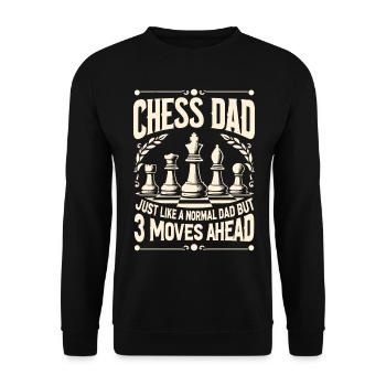 Schachspieler Schach Papa Vater Chess Dad - Unisex Pullover - Schwarz - Vorne - Alina (178cm) & Michal (187cm)