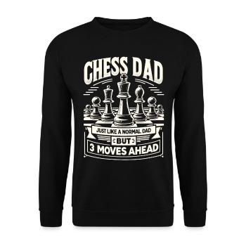 Schachspieler Schach Papa Vater Chess Dad - Unisex Pullover - Schwarz - Vorne - Alina (178cm) & Michal (187cm)