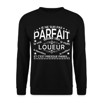 Mieter ist der einzige Mieter, der wirkliche Vermieter - Unisex Pullover - Schwarz - Vorne - Alina (178cm) & Michal (187cm)