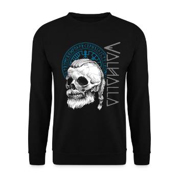 Viking Tshirt Viking Valhalla Valhalla God Odin - Unisex Sweatshirt - black - Front - Alina (178cm) & Michal (187cm)