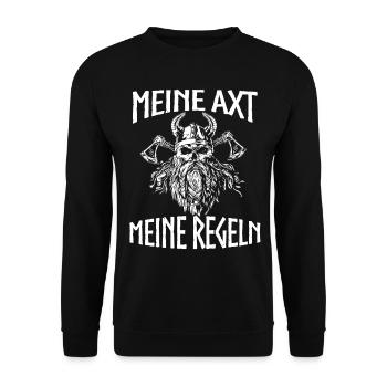 Viking Tshirt Viking Valhalla Valhalla God Odin - Unisex Sweatshirt - black - Front - Alina (178cm) & Michal (187cm)