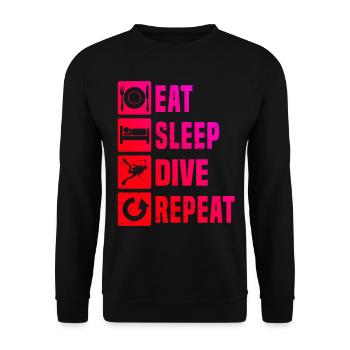 Plongée Libre Plongée Plongeur Plongée Plongée Plongée Plongée - Sweat-shirt Unisexe - noir - Devant - Alina (178cm) & Michal (187cm)