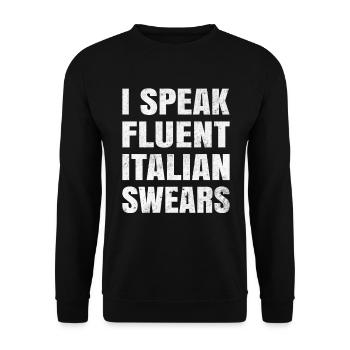 Ich Spreche Fließend Italienische Schimpfwörter - Unisex Pullover - Schwarz - Vorne - Alina (178cm) & Michal (187cm)