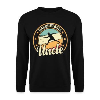 Racquetball Player Uncle - Racquetball Uncle - Unisex Pullover - Schwarz - Vorne - Alina (178cm) & Michal (187cm)