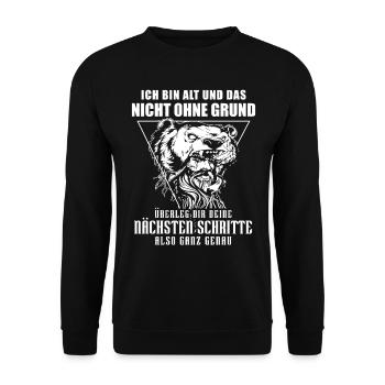 Wikinger Tshirt Viking Valhalla Walhalla Gott Odin - Unisex Pullover - Schwarz - Vorne - Alina (178cm) & Michal (187cm)