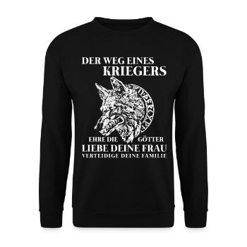Viking Tshirt Viking Valhalla Valhalla God Odin - Unisex Sweatshirt - black - Front - Alina (178cm) & Michal (187cm)
