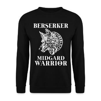 Wikinger Tshirt Viking Valhalla Walhalla Gott Odin - Unisex Pullover - Schwarz - Vorne - Alina (178cm) & Michal (187cm)