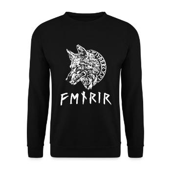 Wikinger Tshirt Viking Valhalla Walhalla Gott Odin - Unisex Pullover - Schwarz - Vorne - Alina (178cm) & Michal (187cm)
