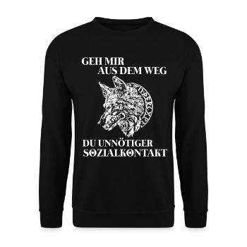 Viking Tshirt Viking Valhalla Valhalla God Odin - Unisex Sweatshirt - black - Front - Alina (178cm) & Michal (187cm)