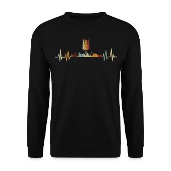 Hamburg Tshirt Homme Femmes Moin Hamburch Hafen - Sweat-shirt Unisexe - noir - Devant - Alina (178cm) & Michal (187cm)