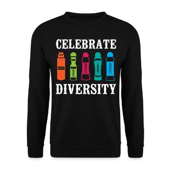 Bingo Player Celebrate Diversity - Unisex Pullover - Schwarz - Vorne - Alina (178cm) & Michal (187cm)