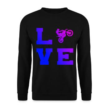 Dirt Bike Femme Dirt Bike Freestyle Motocross - Sweat-shirt Unisexe - noir - Devant - Alina (178cm) & Michal (187cm)