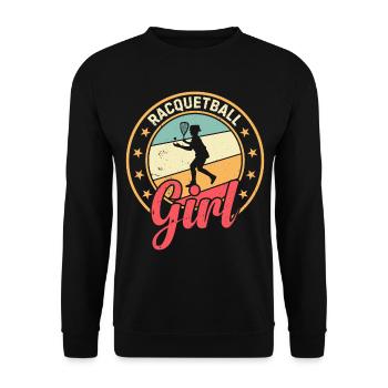 Racquetball Player Girl - Racquetball Girl - Unisex Pullover - Schwarz - Vorne - Alina (178cm) & Michal (187cm)